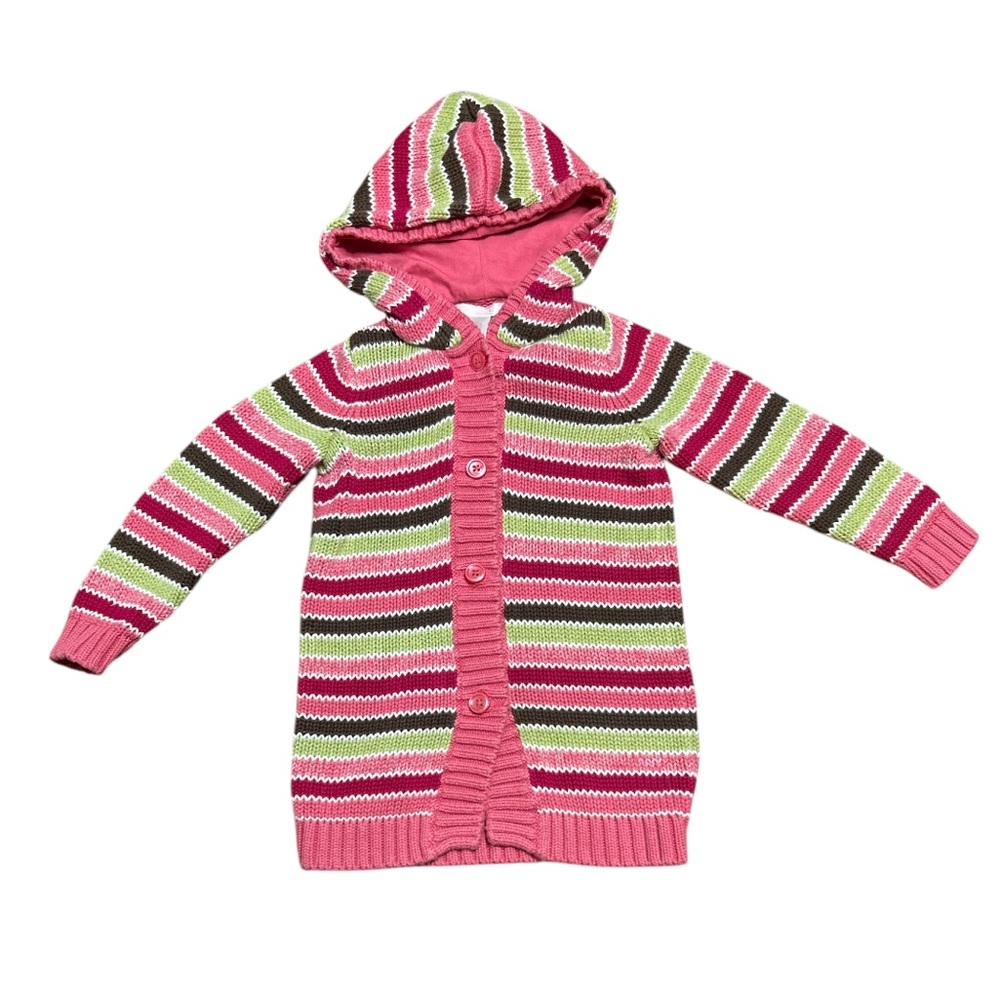 Janie and Jack Gingerbread Long Sweater Hooded Jacket Size:3T Cotton & Cashmere